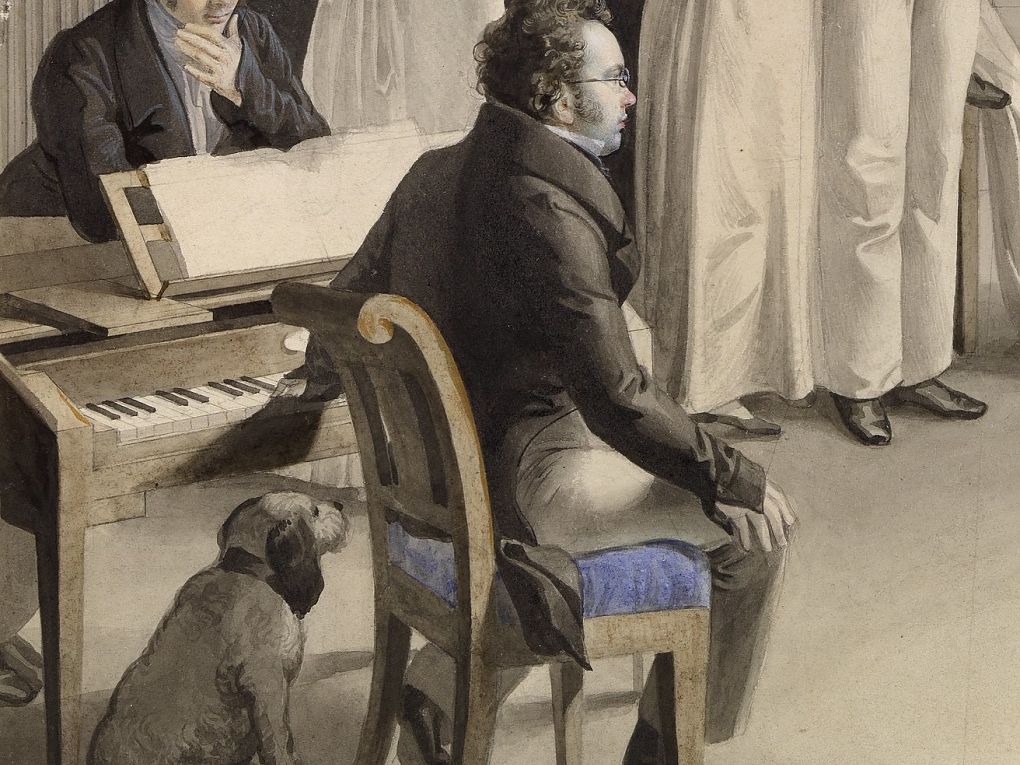 Leopold Kupelwieser, Gesellschaftsspiel der Schubertianer in Atzenbrugg (Ausschnitt), Wien Museum Inv.-Nr. 18752, CC0 (https://sammlung.wienmuseum.at/objekt/129244/)Universell